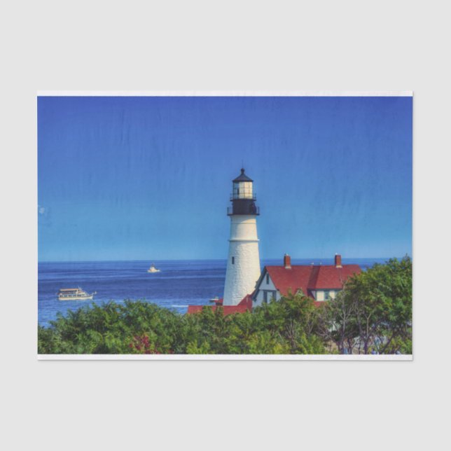 Papel De Seda Foto de Maine Portland Head Light (Anverso)