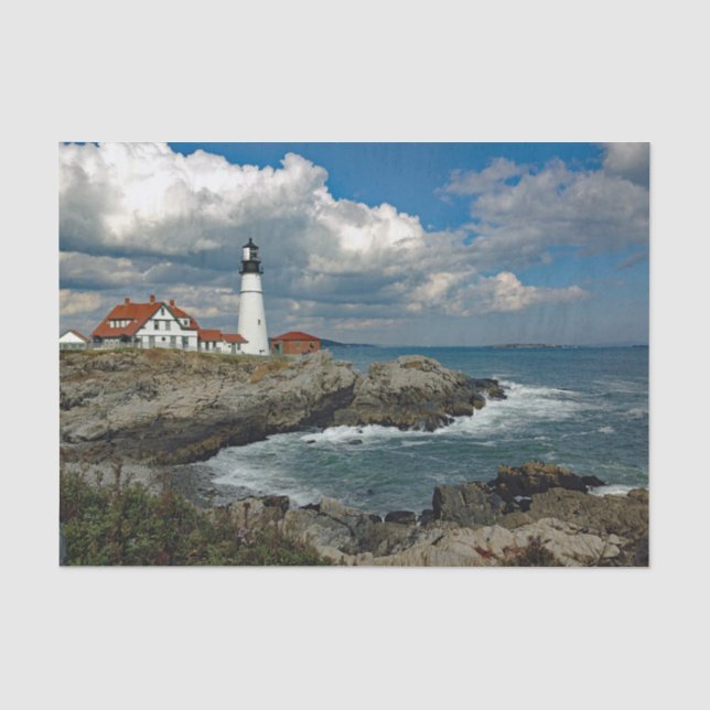 Papel De Seda Foto de Maine Portland Head Lighthouse (Anverso)