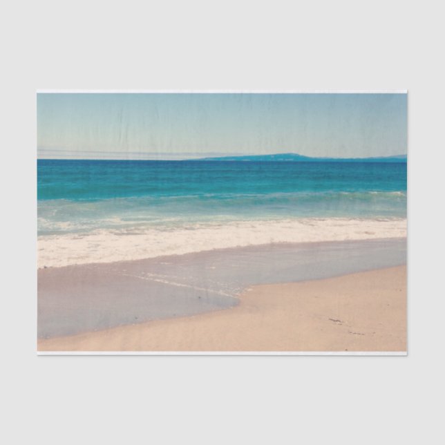 Papel De Seda Foto de playa océano azul escénico (Anverso)