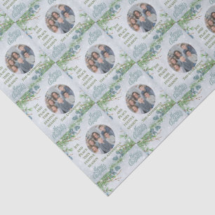 Papel De Seda Foto familiar personalizada Pino de invierno Feliz