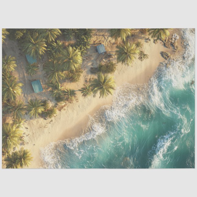 Papel De Seda Fotografía aérea de desalojo de palmeras hawaianas (Anverso)