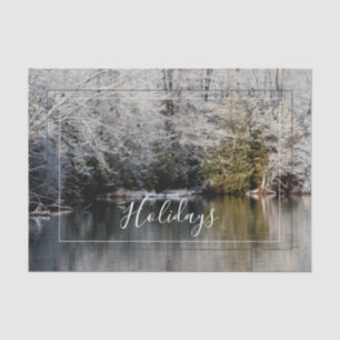 Papel De Seda Fotografía con paisaje invernal