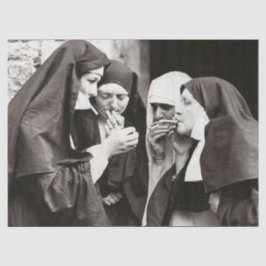 Papel De Seda Fotografía de las monjas humeantes de la época