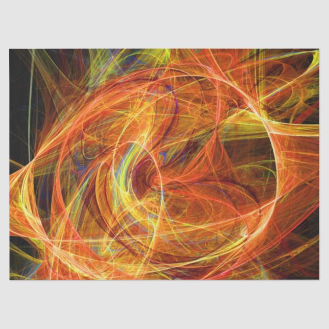 Papel De Seda FOTOGRAFÍA GRISE Resumen Naranja amarillo Swirtal  (Anverso)