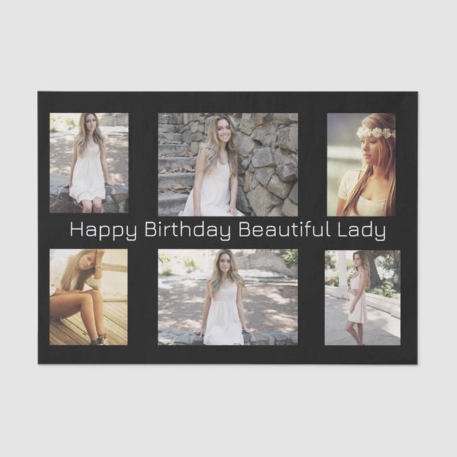 Papel De Seda Fotos y texto personalizados en varias ocasiones (Anverso)