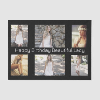 Papel De Seda Fotos y texto personalizados para múltiples ocasio