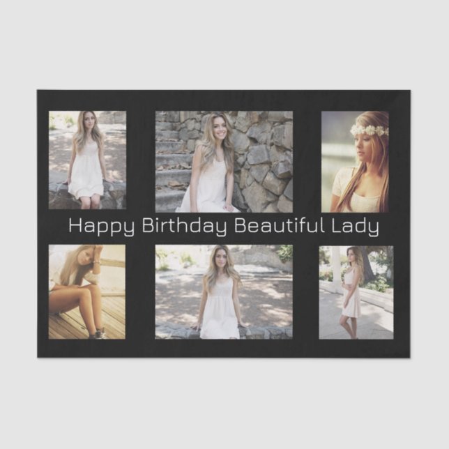 Papel De Seda Fotos y texto personalizados para múltiples ocasio (Anverso)