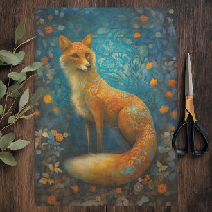 Papel De Seda Fox de bosque decorativo