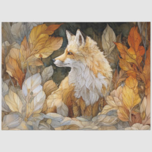 Papel De Seda Fox de desahucios con otoño deja el Art Nouveau