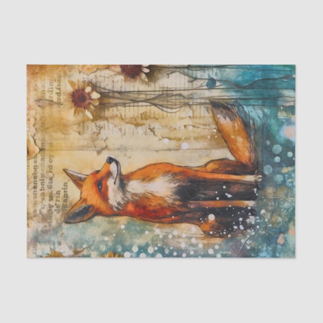 Papel De Seda Fox de Junk Journal (Anverso)