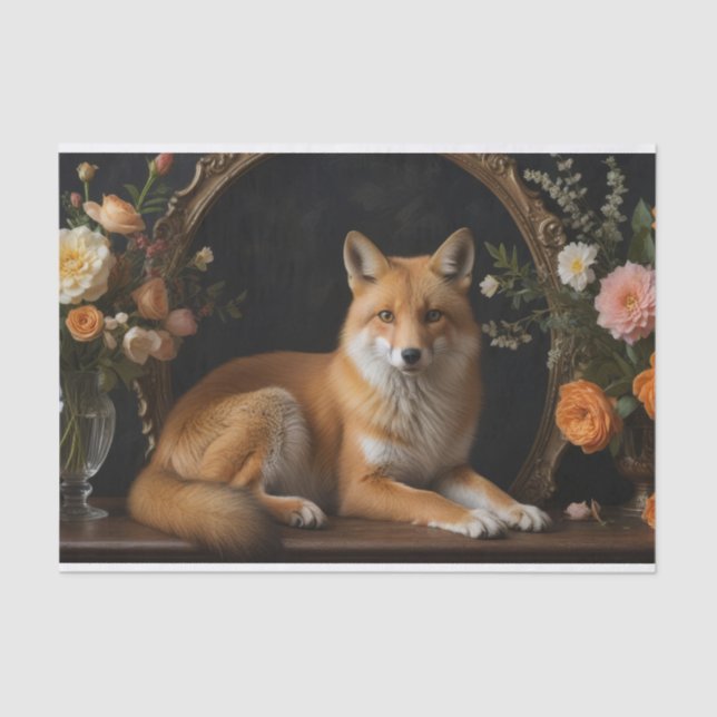 Papel De Seda Fox en el jardín (Anverso)