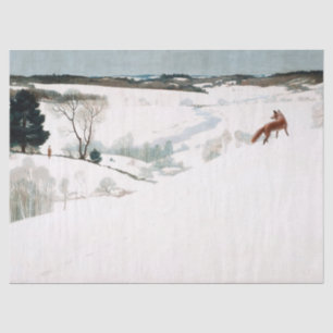 Papel De Seda Fox en la Nieve de Newell Convers Wyeth