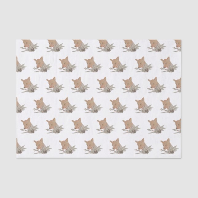 Papel De Seda Fox estacional de Woodland (Anverso)