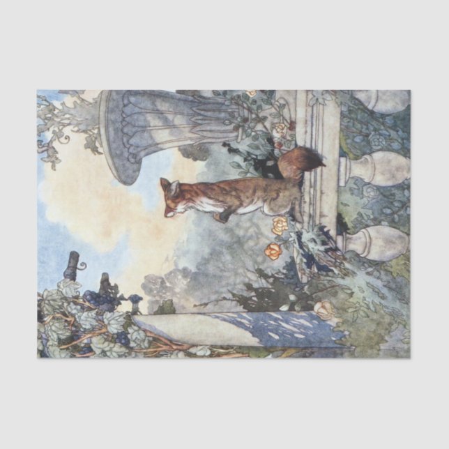 Papel De Seda Fox Garden Vintage Art (Anverso)