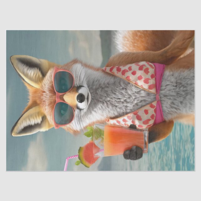 Papel De Seda Foxy Felicia, Bebida Frutal en Vaca (Anverso)