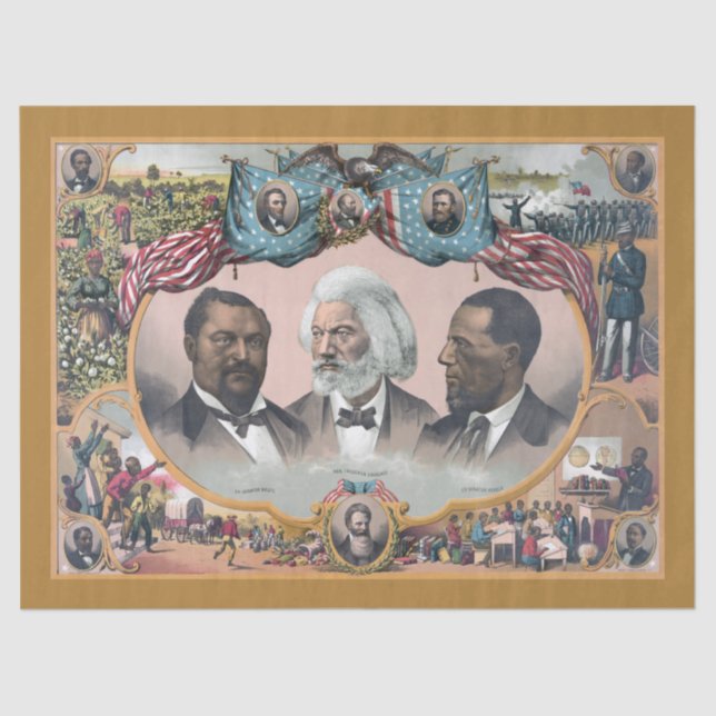 Papel De Seda Fr3d3rick Bailey Douglass con negro abolicionista (Anverso)