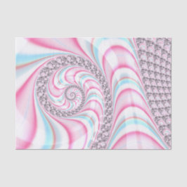 Papel De Seda Fractal de espiral de caña azul pastel