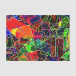 Papel De Seda Fractal geométrico de neón