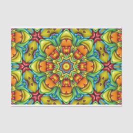 Papel De Seda Fractal Kaleidoscopio Tropical con explosión de so