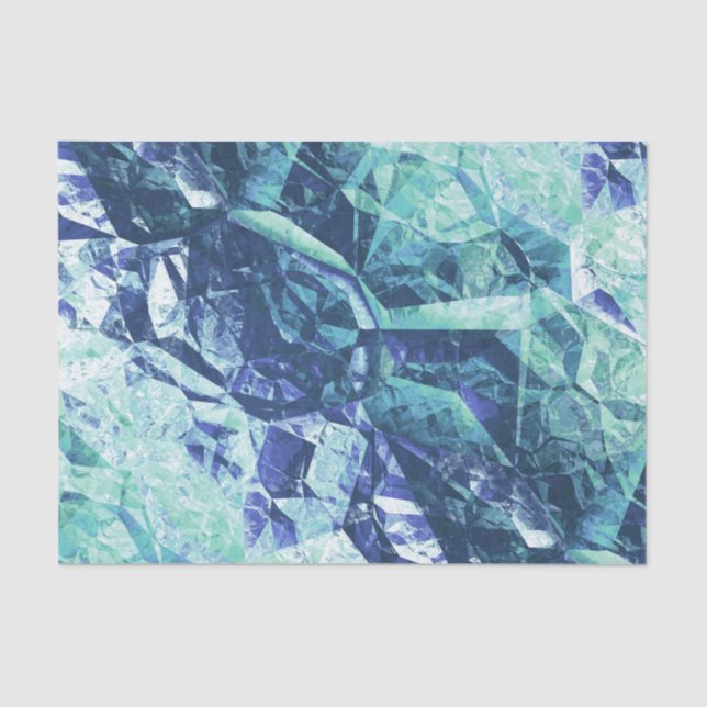 Papel De Seda fragmentos de recuerdos, en azul y verde: (Anverso)