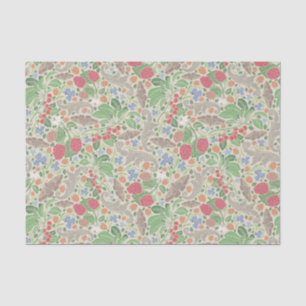 Papel De Seda Frambuesas Mariposas Currants Strawberry Garden