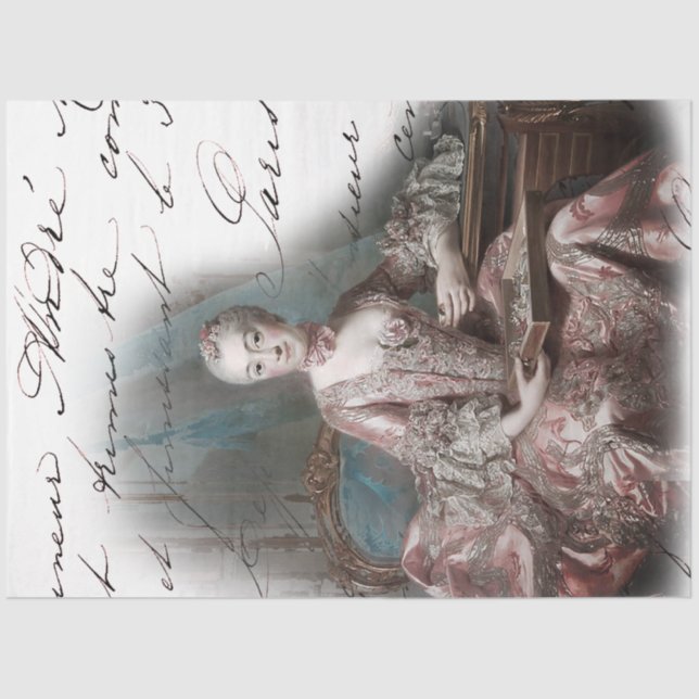 Papel De Seda Francés Ephemera Real del Siglo XVIII (Anverso)