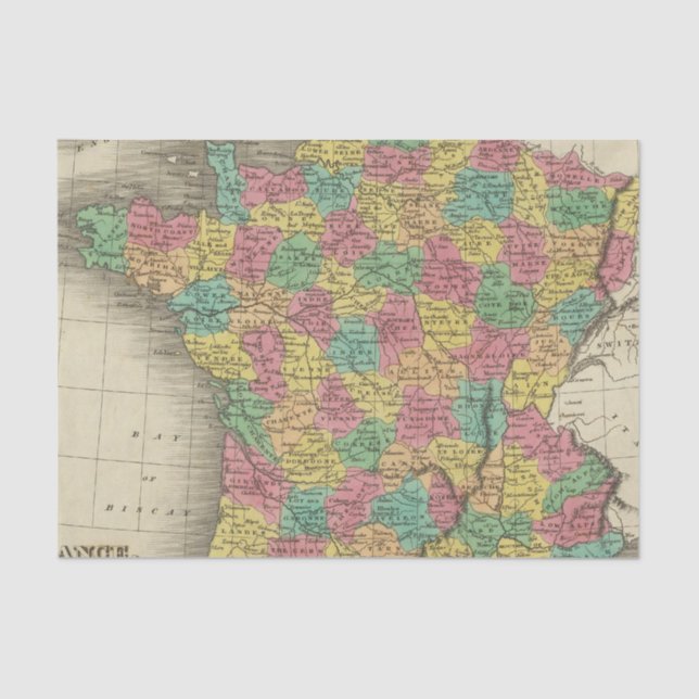 Papel De Seda Francia, en departamentos (Anverso)