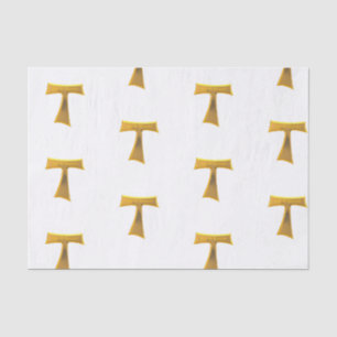 Papel De Seda Franciscan Tau Cross Pax Et Bonum Gold Metallic