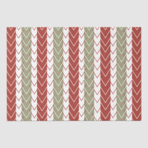 Papel De Seda Franja de Chevron Rojo Teal