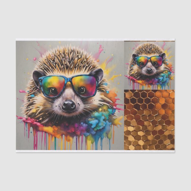 Papel De Seda Frankie el vidrio de sol usando edgehog (Anverso)