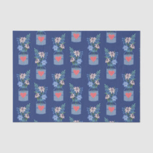 Papel De Seda Frasco de Masons patrón floral