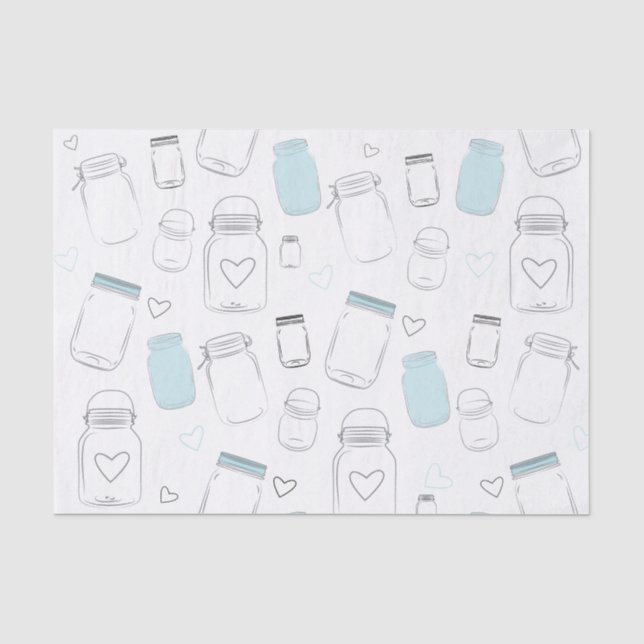 Papel De Seda Frascos de Mason Rústicos para Fiestas Campestres (Anverso)