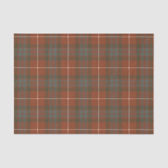 Papel De Seda Fraser Red Weathered Scottish Tart Scottish Tartán (Anverso)