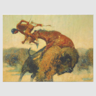 Papel De Seda Frederic Remington Western Art "Episode - Buffalo