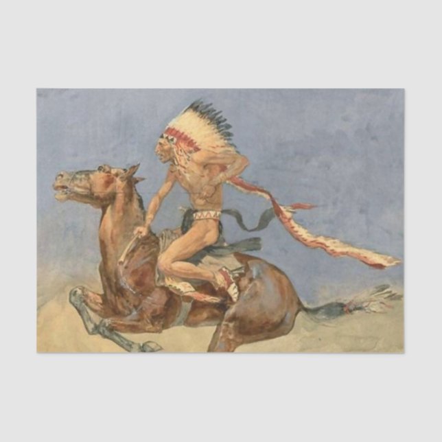 Papel De Seda Frederic Remington Western Art "Pony War Dance" (Anverso)