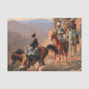 Papel De Seda Frederick Remington "Con la 10ª Caballería"
