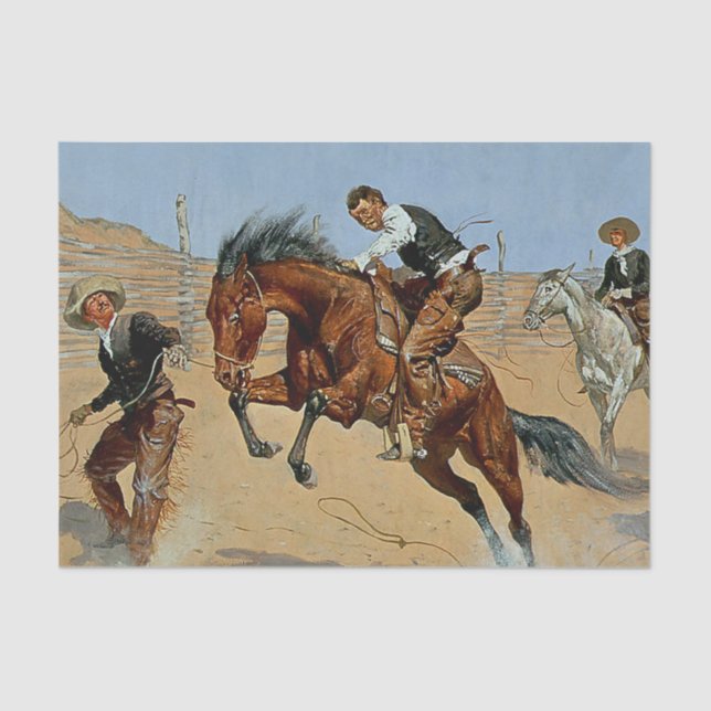 Papel De Seda Frederick Remington Western Art "Turn Him Loose" (Anverso)