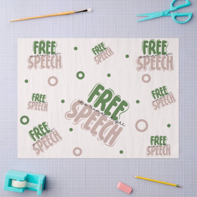 Papel De Seda Free Speech Is a Human Right (Artesanía)