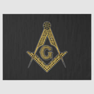 Papel De Seda Freemason (negro y oro)