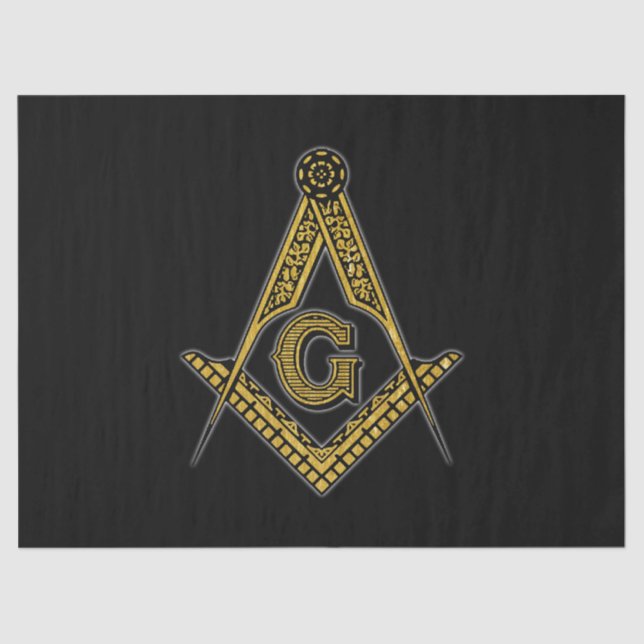 Papel De Seda Freemason (negro y oro) (Anverso)