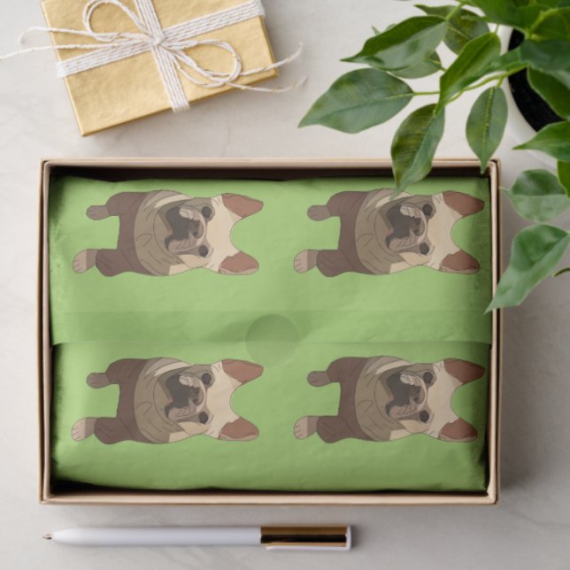 Papel De Seda French Bulldog, Lime Green (Regalo )