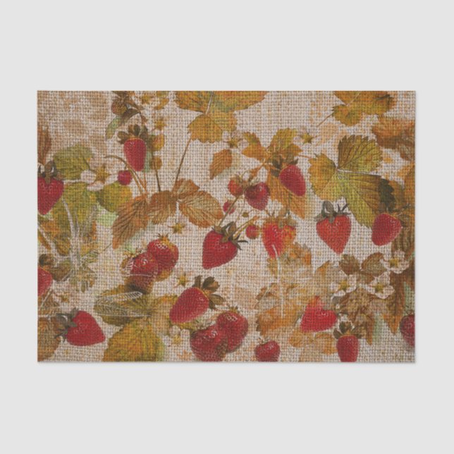 Papel De Seda French Strawberries Cretonne (Anverso)