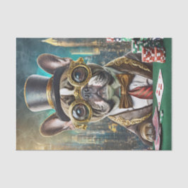 Papel De Seda Frenchie's Flush, Bulldog francés jugando al póque