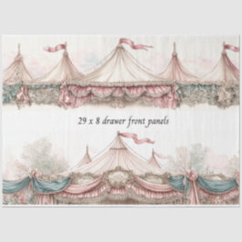 Papel De Seda Frente de Cajón Decoupage Pastel Circus Encaje Vin