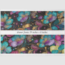Frente de Cajón Floral Decoupage 29x8 Púrpura Dora