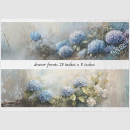 Papel De Seda Frentes de Cajón con Flores de Hortensia Decoupage