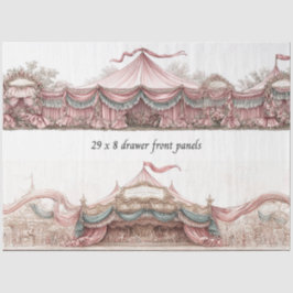 Papel De Seda Frentes de Cajón Decoupage Rococó Carpas de Circo
