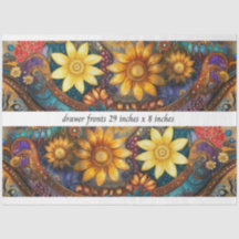Frentes de Cajón Florales Boho Decoupage 73x20cm