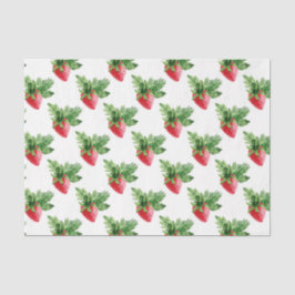 Papel De Seda Fresa con hoja verde