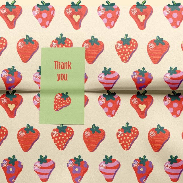 Papel De Seda Fresa Ilustrada Custard (Subido por el creador)